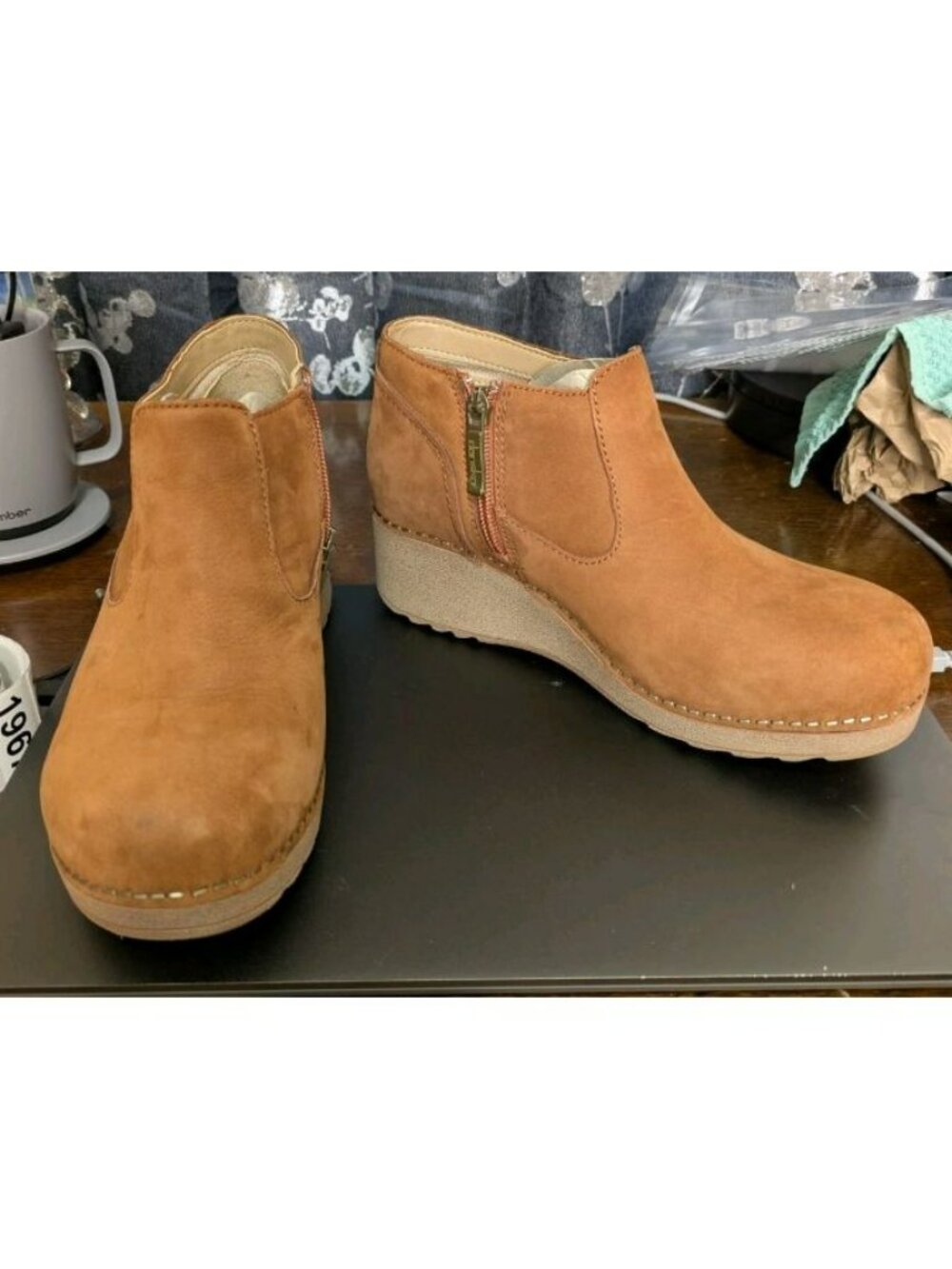 Dansko Charlene Women Ankle Boots Brown Wedge Milled Nubuck EU 37 US 6.5-7
